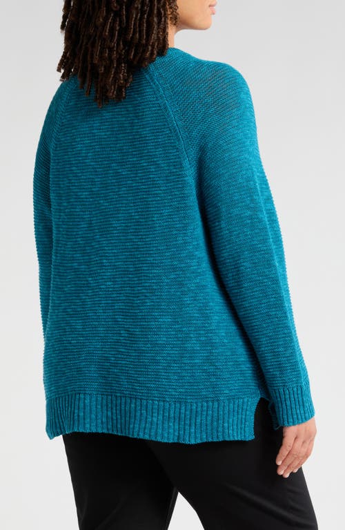 Eileen Fisher Crewneck Raglan-sleeve Sweater In Dragonfly