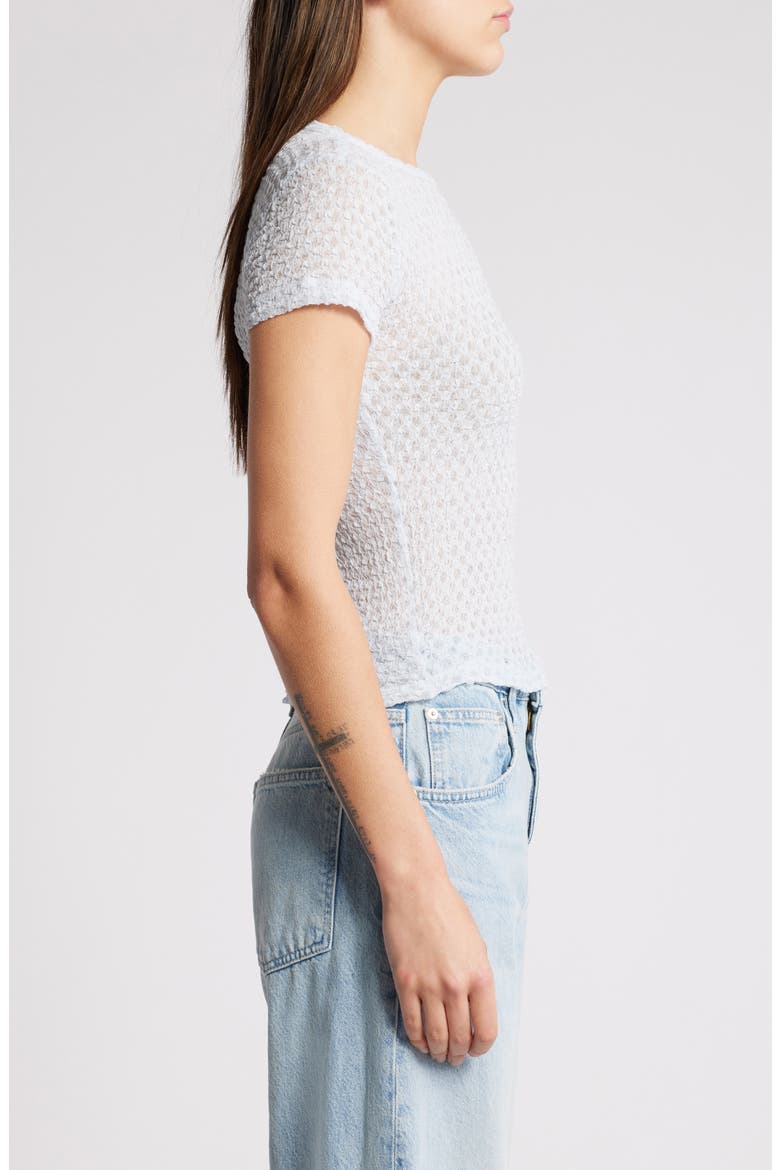 Textured Semisheer Mesh T-Shirt, Alternate, color, DENIM BLUE