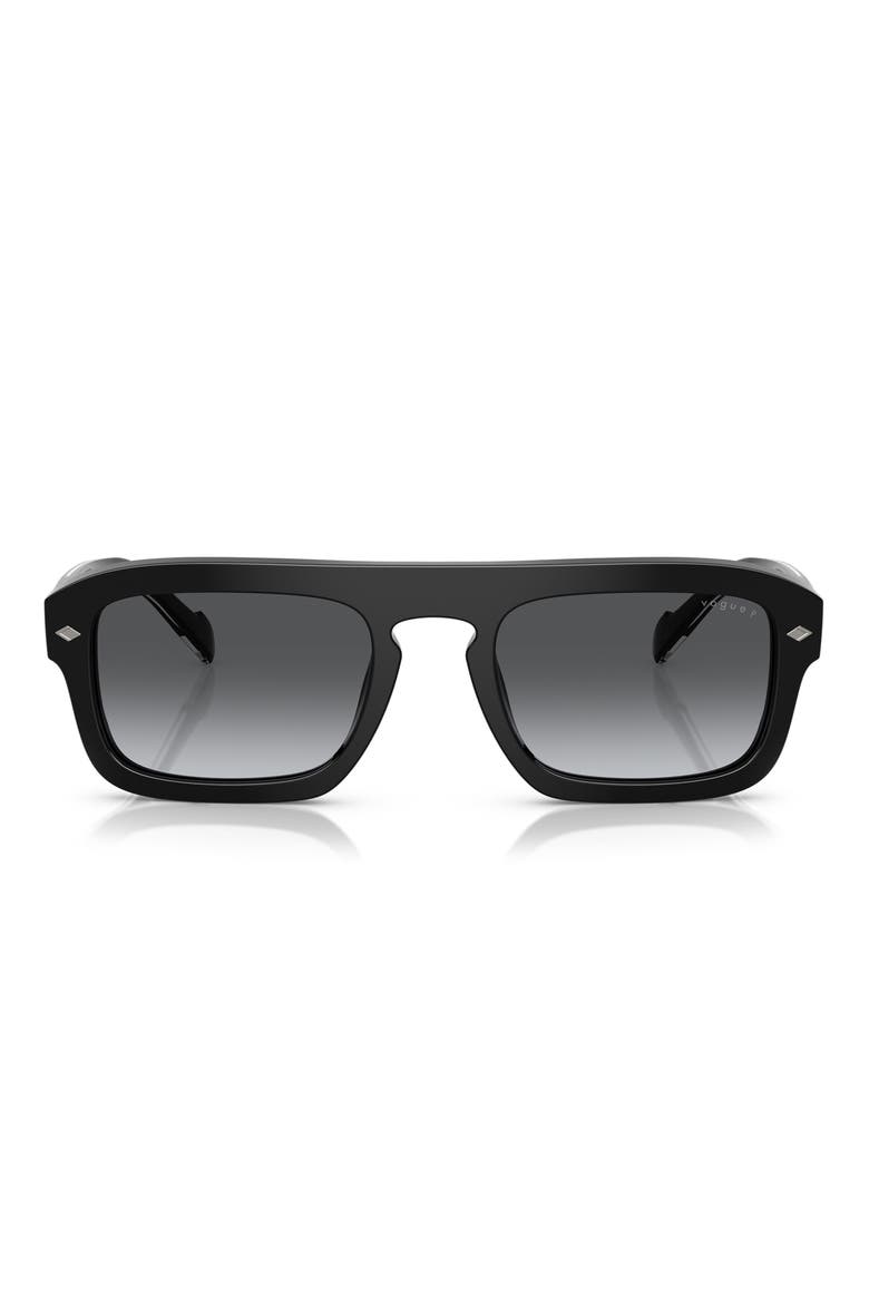 53mm Polarized Irregular Sunglasses, Main, color, BLACK