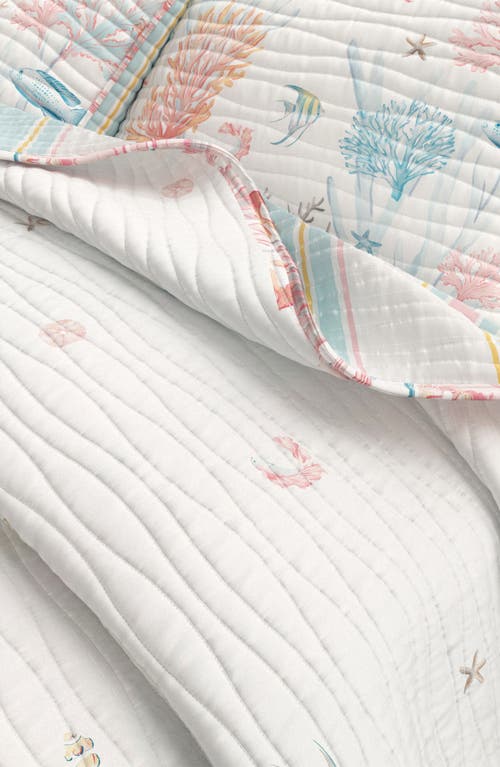 Woven & Weft Coastal Print Quilt & Shams Set In Coral Reef