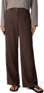 Eileen Fisher High Waist Wide Leg Full Length Organic Cotton Pants