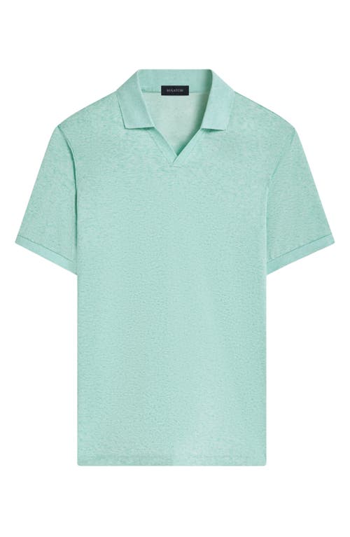 Bugatchi Johnny Collar Marled Polo In Green