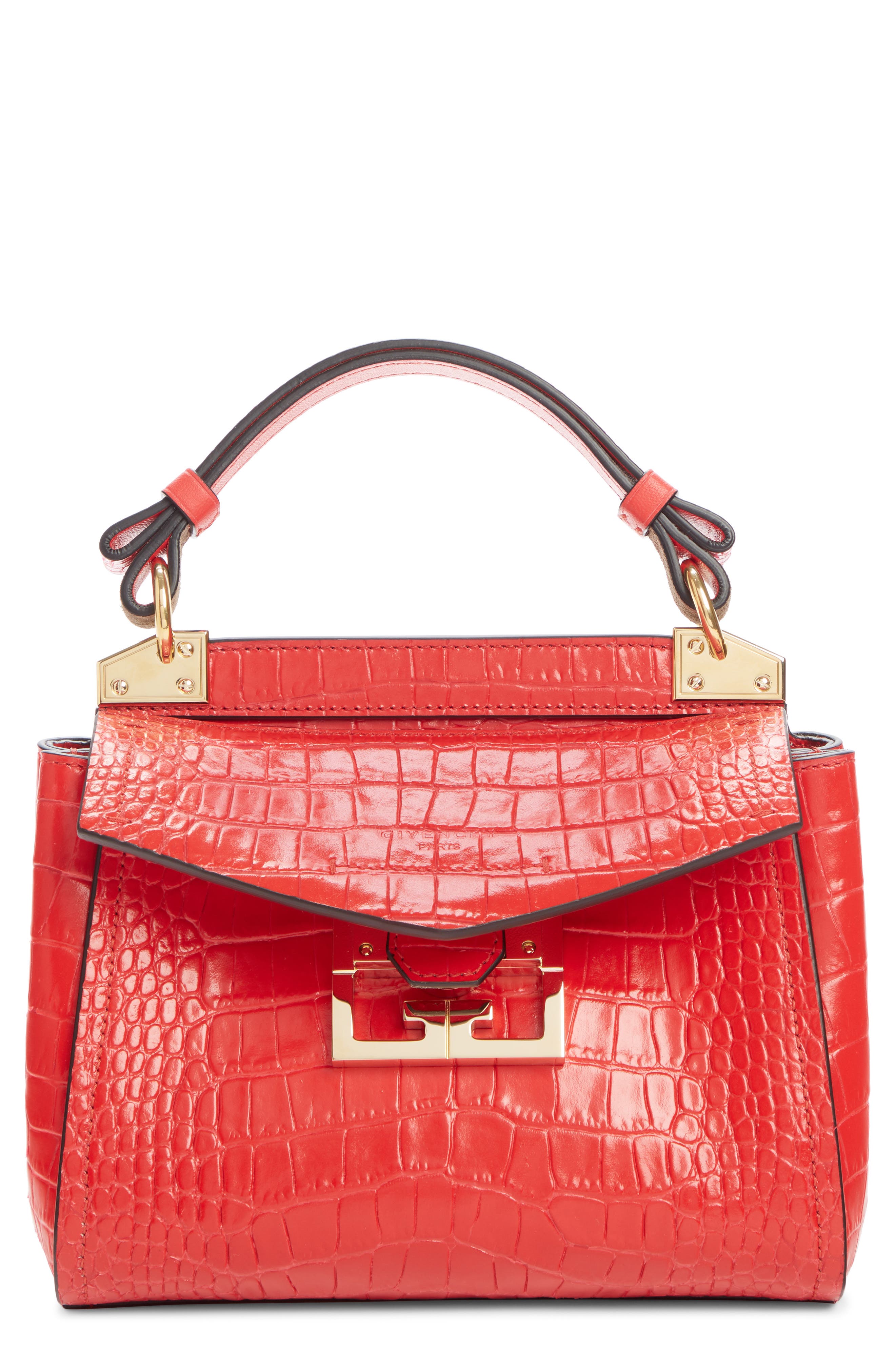 Givenchy Mini Mystic Croc Embossed Leather Satchel, Main, color, 