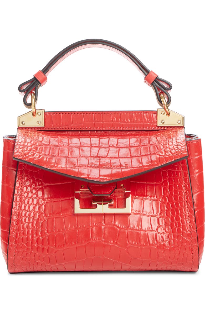 Givenchy Mini Mystic Croc Embossed Leather Satchel, Main, color,