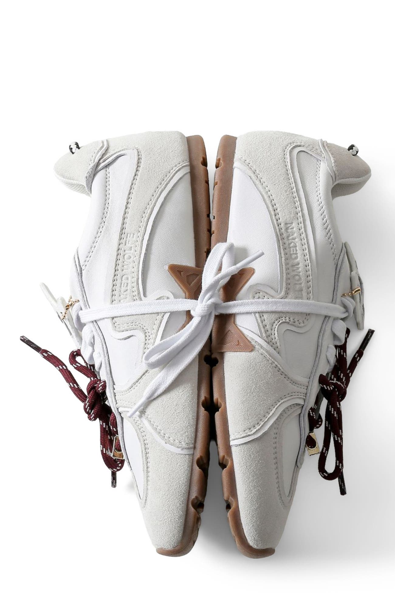Adored Suede/Leather Sneaker, Alternate, color, White Suede Leather