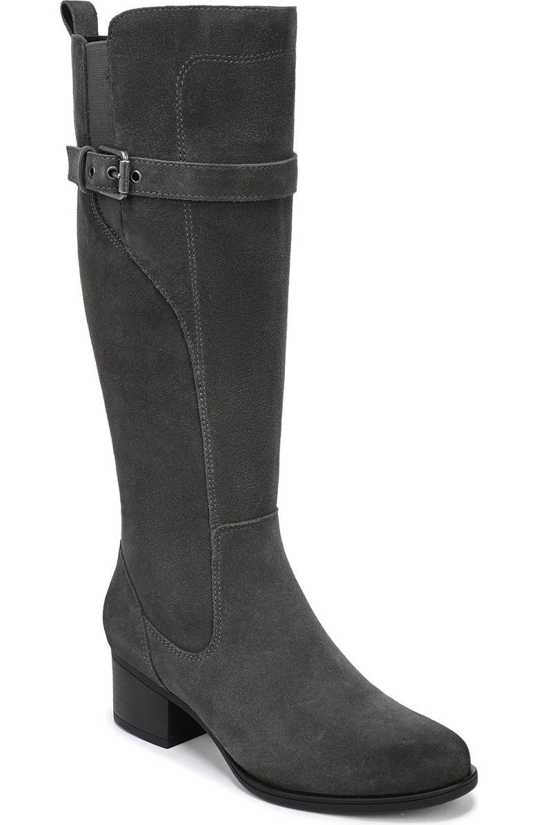 Naturalizer Kenna Knee High Boot, Main, color, Grey Suede