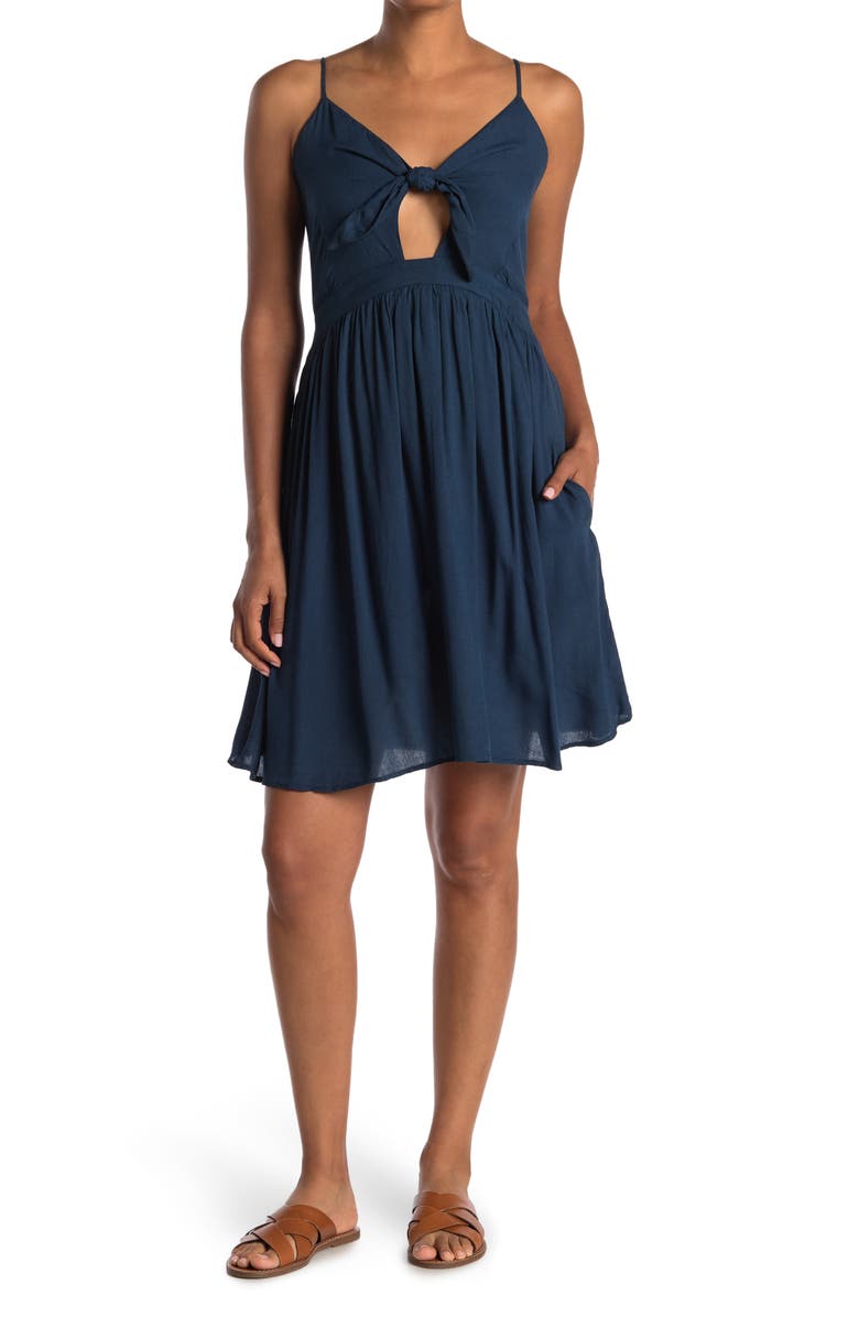 BOHO ME Front Tie Keyhole Cover-Up Dress, Main, color, 