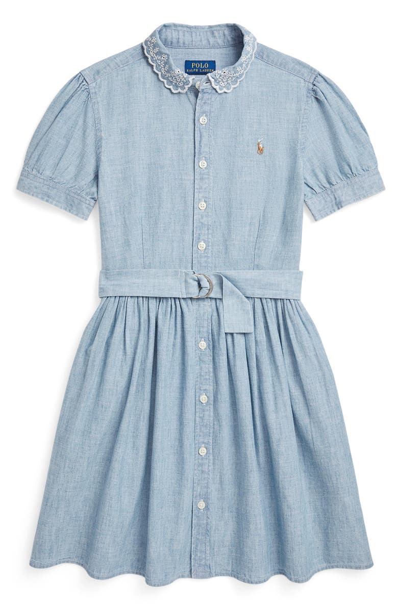 Polo Ralph Lauren Kids' Cotton Chambray Shirtdress, Main, color, 