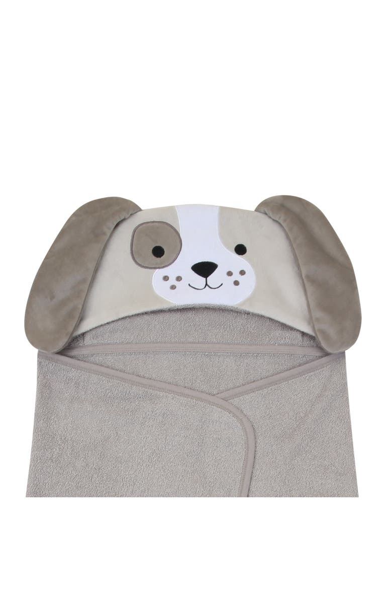 Lambs & Ivy Baby/Infant Luxury Cotton Terry Dog/Puppy Hooded Bath Towel, Alternate, color, Brown