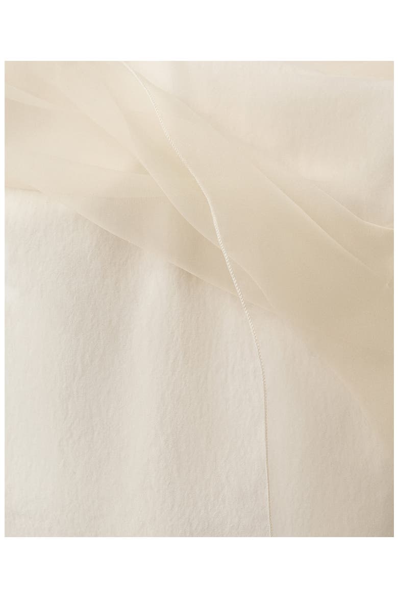 Strapless Mixed Media Chiffon Dress, Alternate, color, ECRU