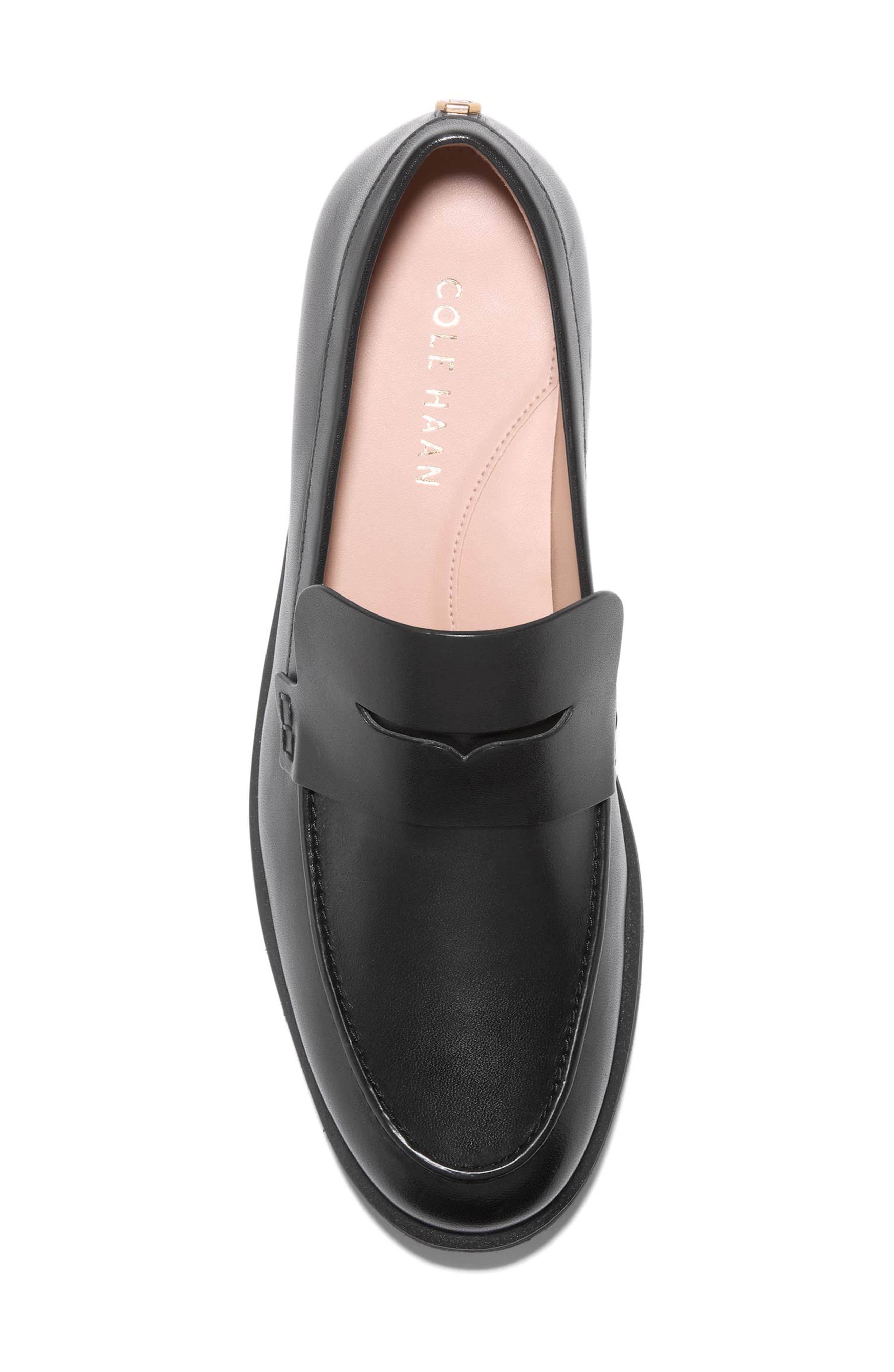 Cole Haan Gwendolyn Penny Loafer, Alternate, color, Black Leather