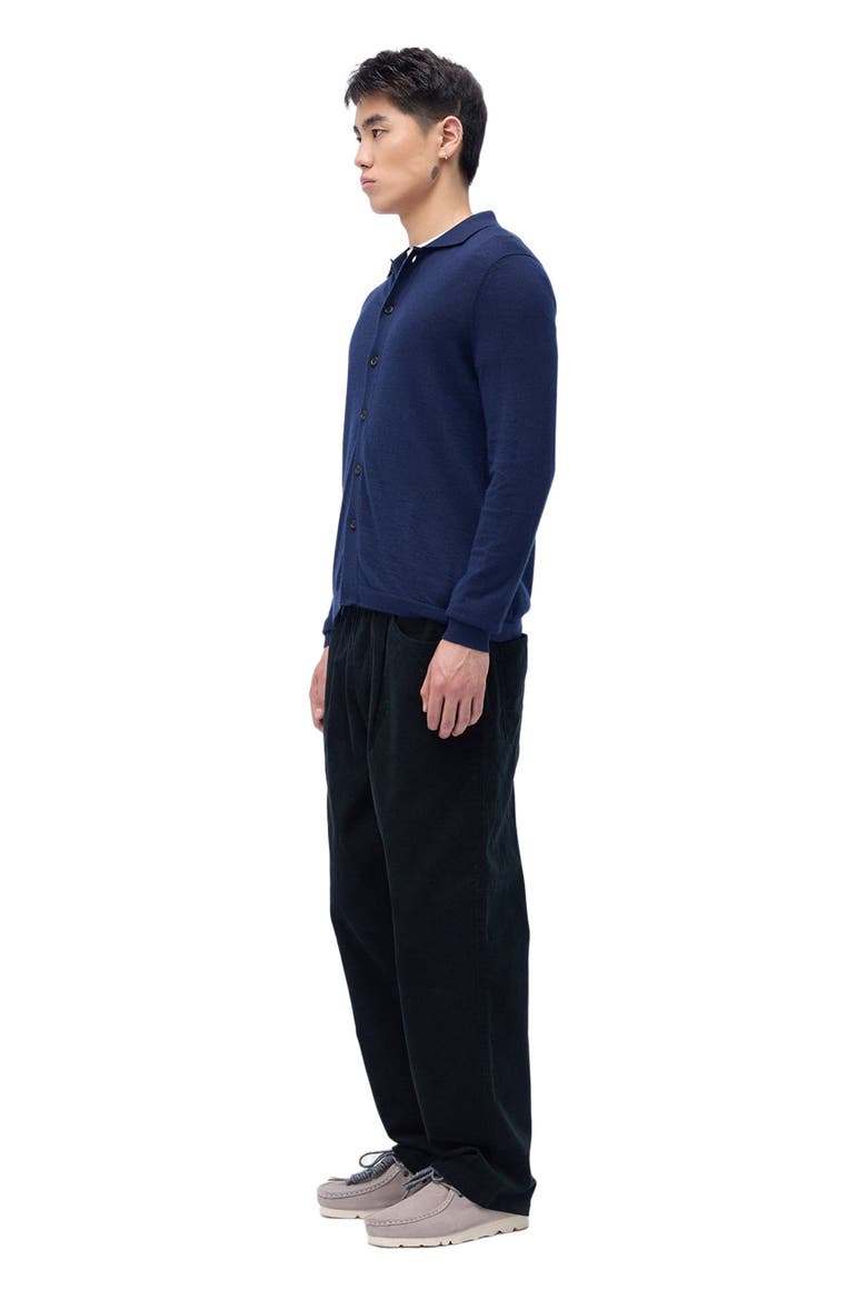 Cashmere Silk Polo-Neck Cardigan, Alternate, color, mood indigo