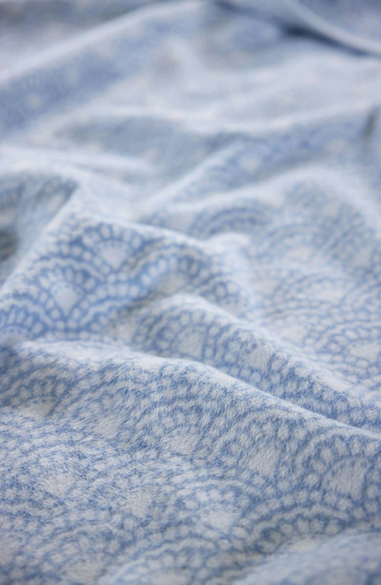 ChappyWrap Seaside Scallops Fog Throw Blanket, Alternate, color, Blue