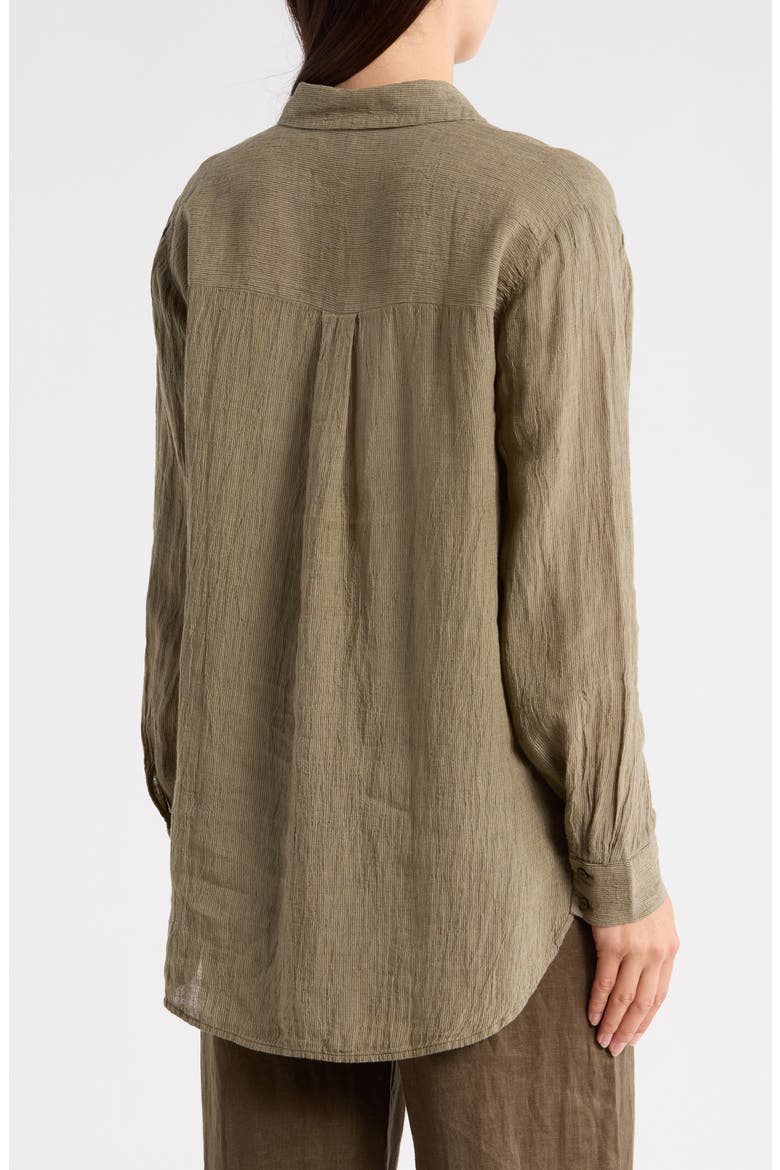 Classic Collar Oversize Organic Linen Button-Up Shirt, Alternate, color, BRANCH