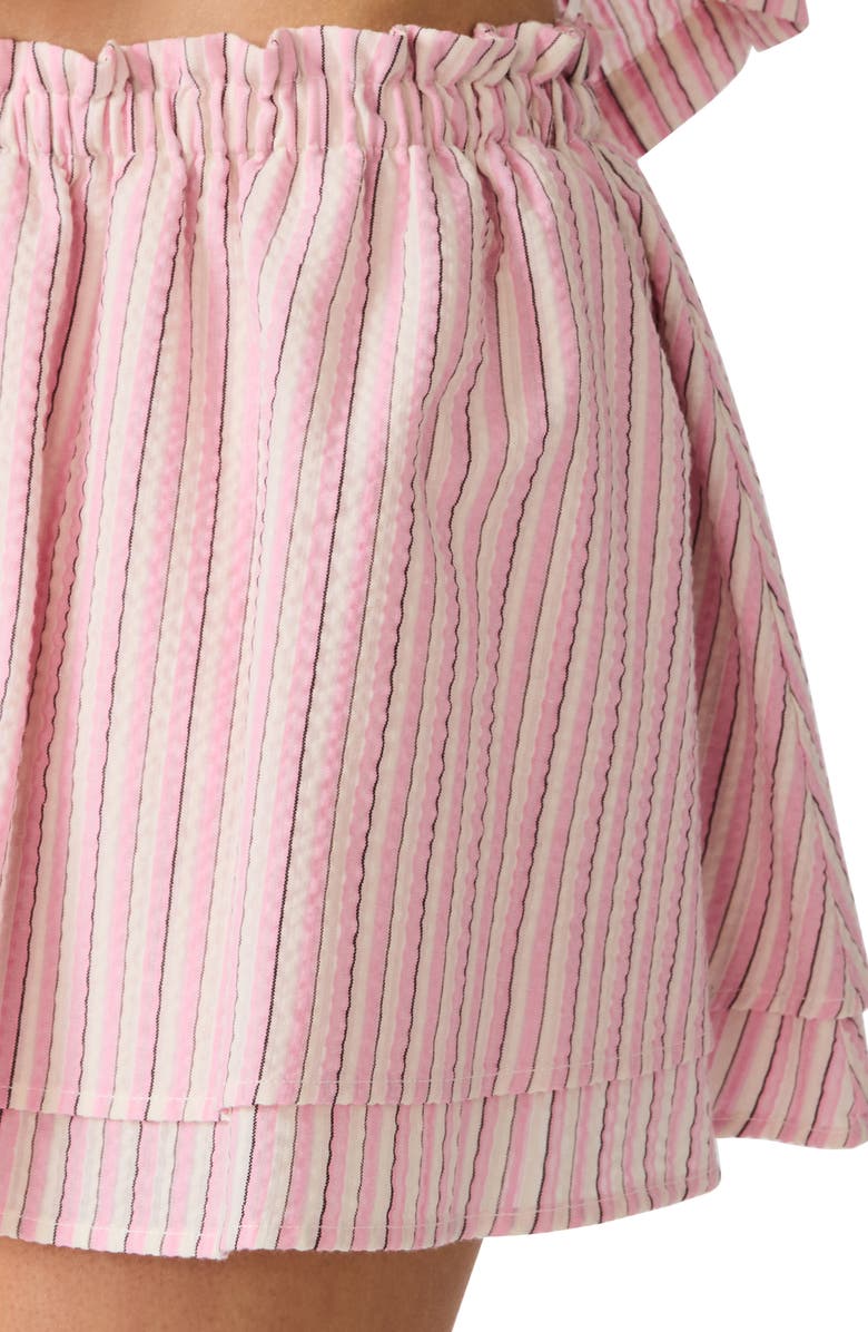 Steve Madden Maeva Stripe Layered Miniskirt, Alternate, color, Cameo Pink