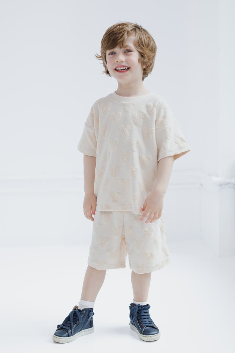 Lion King Simba Boys' Loop Terry 2-Piece T-Shirt and Shorts Set, Alternate, color, Mickey Mouse Birch
