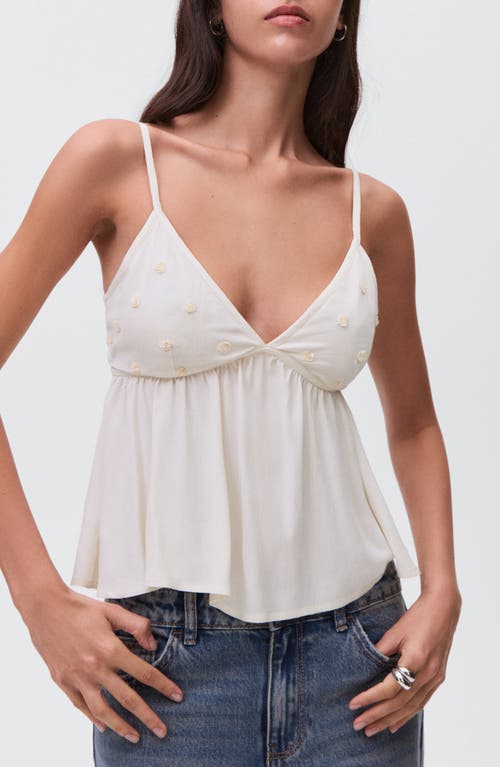 Mango Teen Sequin Embellished Babydoll Top In White
