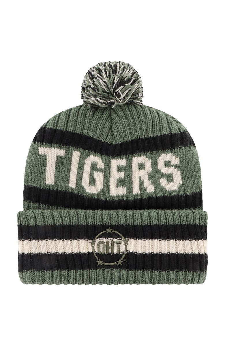 '47 Men's '47 Green Auburn Tigers OHT Military Appreciation Bering Cuffed Knit Hat with Pom, Alternate, color, Green