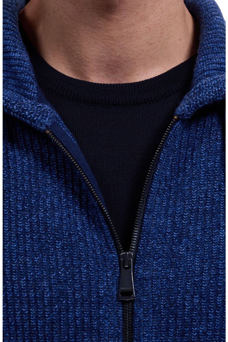 Wool & Cotton Full Zip Hoodie, Alternate, color, NAVY