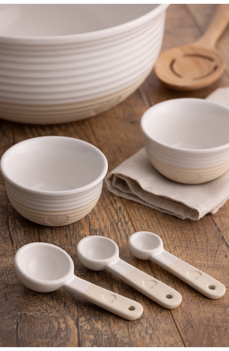 MASON CASH Rustic Charm Measuring Spoons, Set of 3 Stoneware Spoons, Alternate, color, Beige