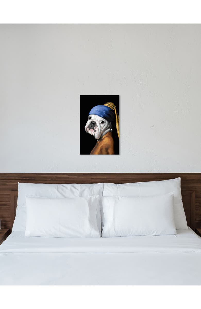 Oliver Gal Dog with the Pearl Earring Canvas Wall Art, Alternate, color, 