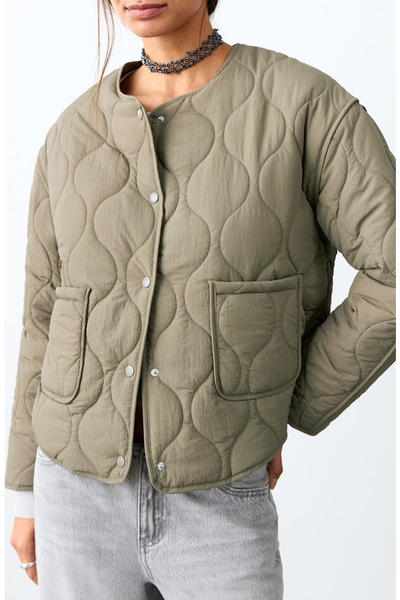 Boxy Puffer Jacket, Main, color, KHAKI GREEN