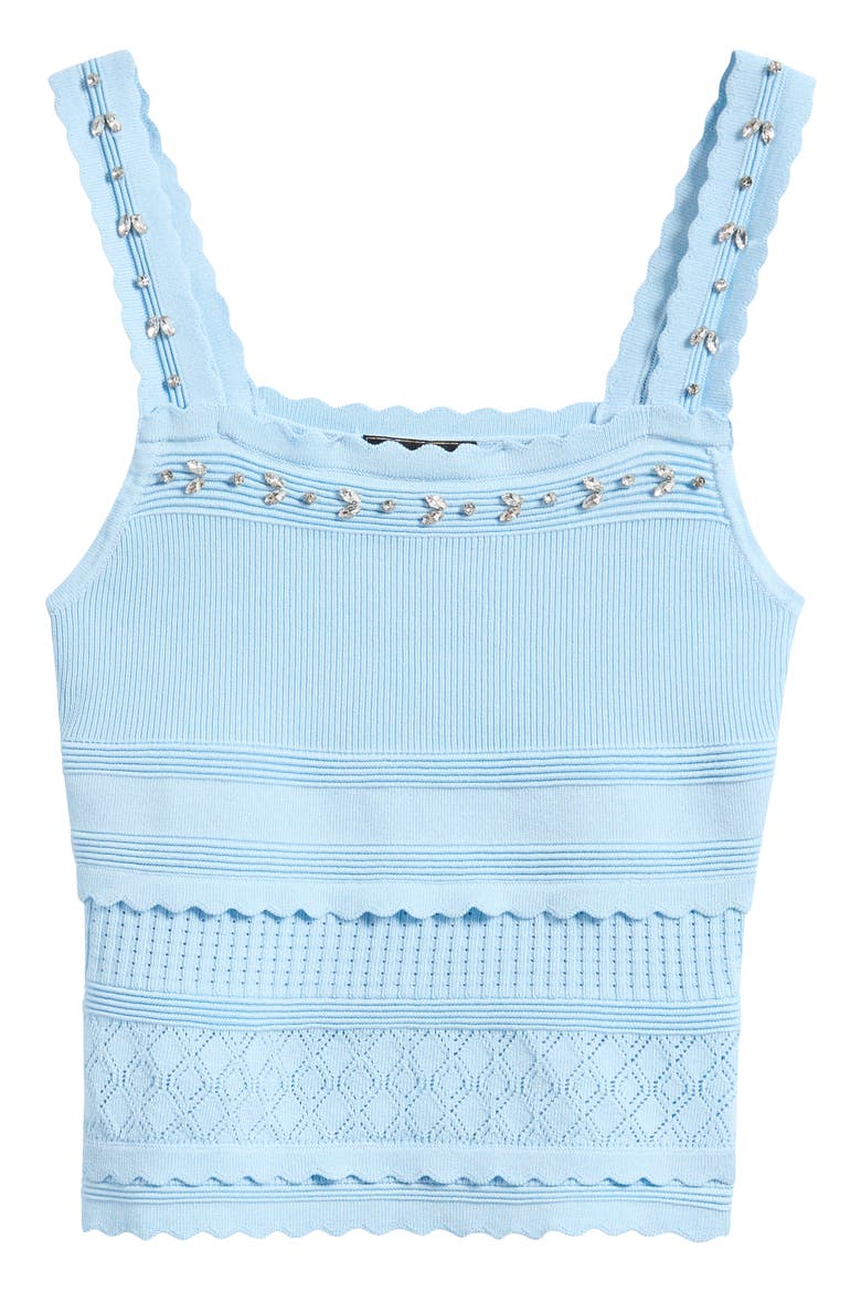 Embellished Knit Camisole, Alternate, color, BLUE