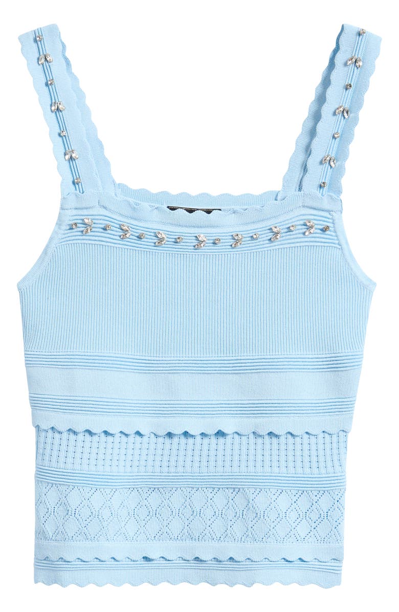 Lipsy Embellished Knit Camisole, Alternate, color, Blue