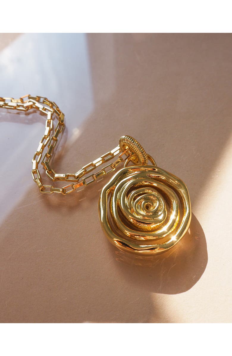 Luv AJ Rosette Coil Pendant Necklace, Alternate, color,