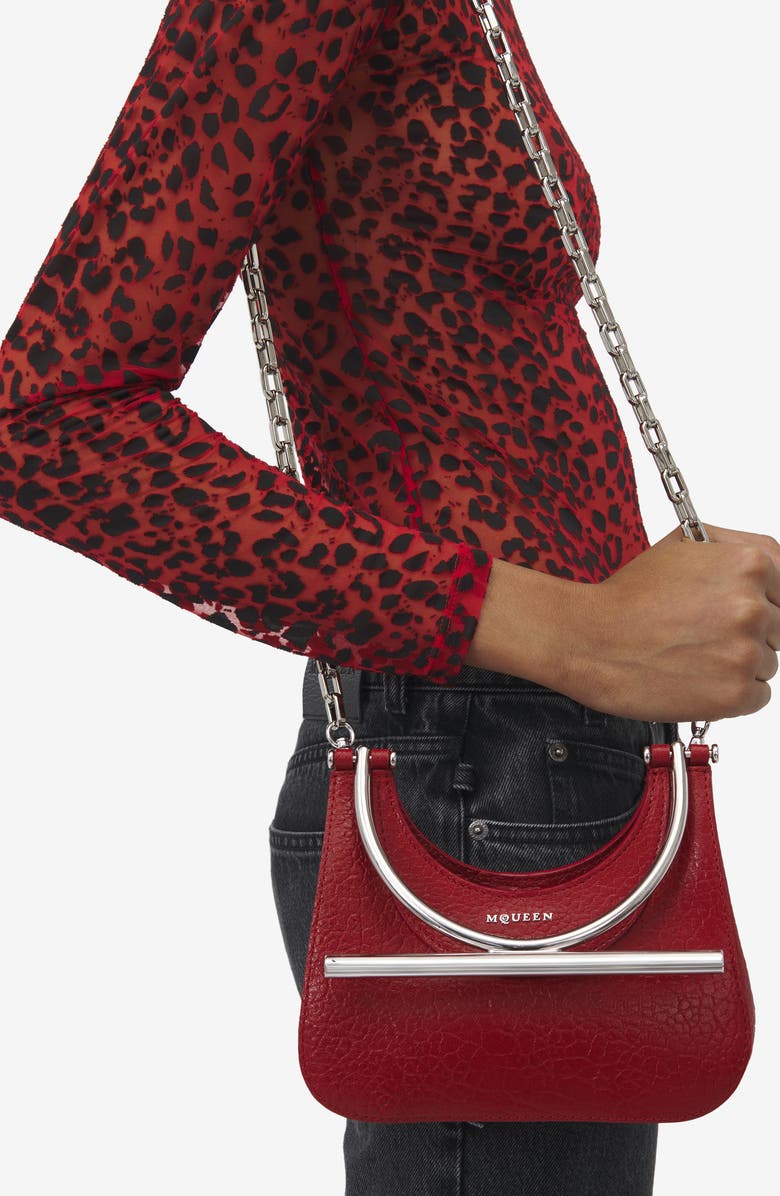 McQueen Mini T-Bar Crossbar Leather Handbag, Alternate, color,