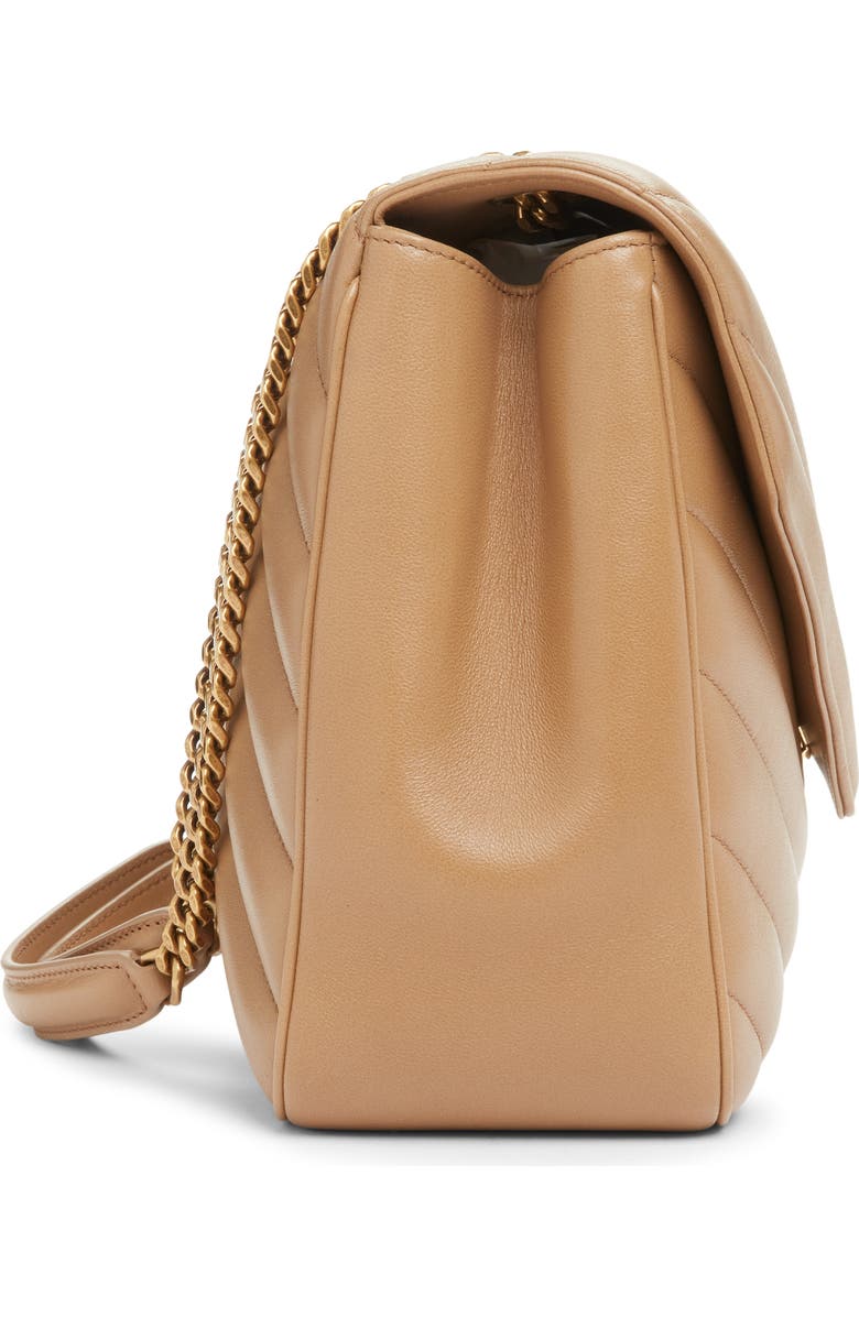 Saint Laurent Large Loulou Quilted Leather Shoulder Bag, Alternate, color, Natural Tan
