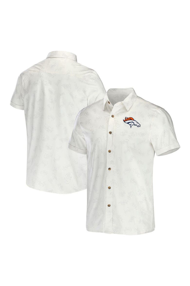 Men's NFL x Darius Rucker Collection by Fanatics White Denver Broncos Woven Button-Up T-Shirt, Main, color, White