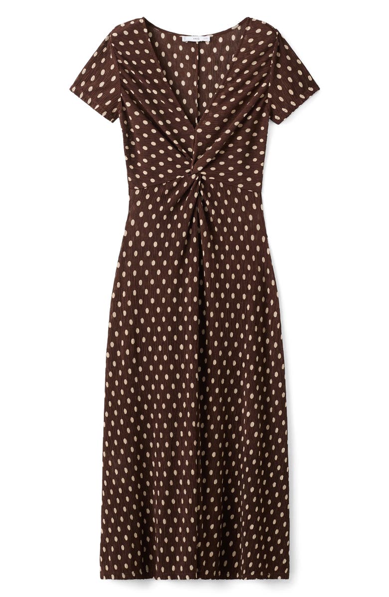 MANGO Print Midi Dress, Alternate, color, Brown