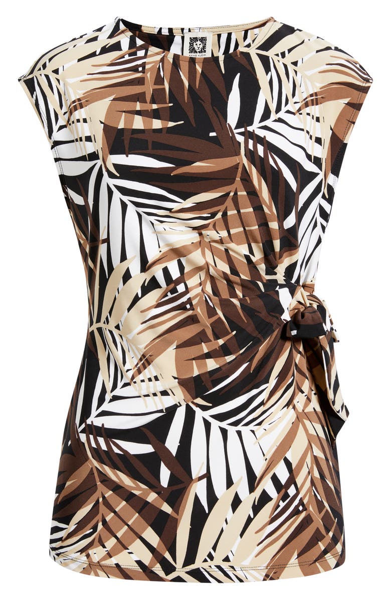 Anne Klein Print Side Tie Top, Alternate, color, Anne Black Multi
