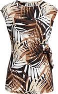 Anne Klein Print Side Tie Top