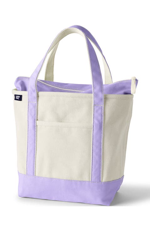 Zip Top Canvas Tote Bag