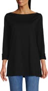 Lands' End Supima Cotton Adjustable 3/4 Sleeve Boatneck Tunic