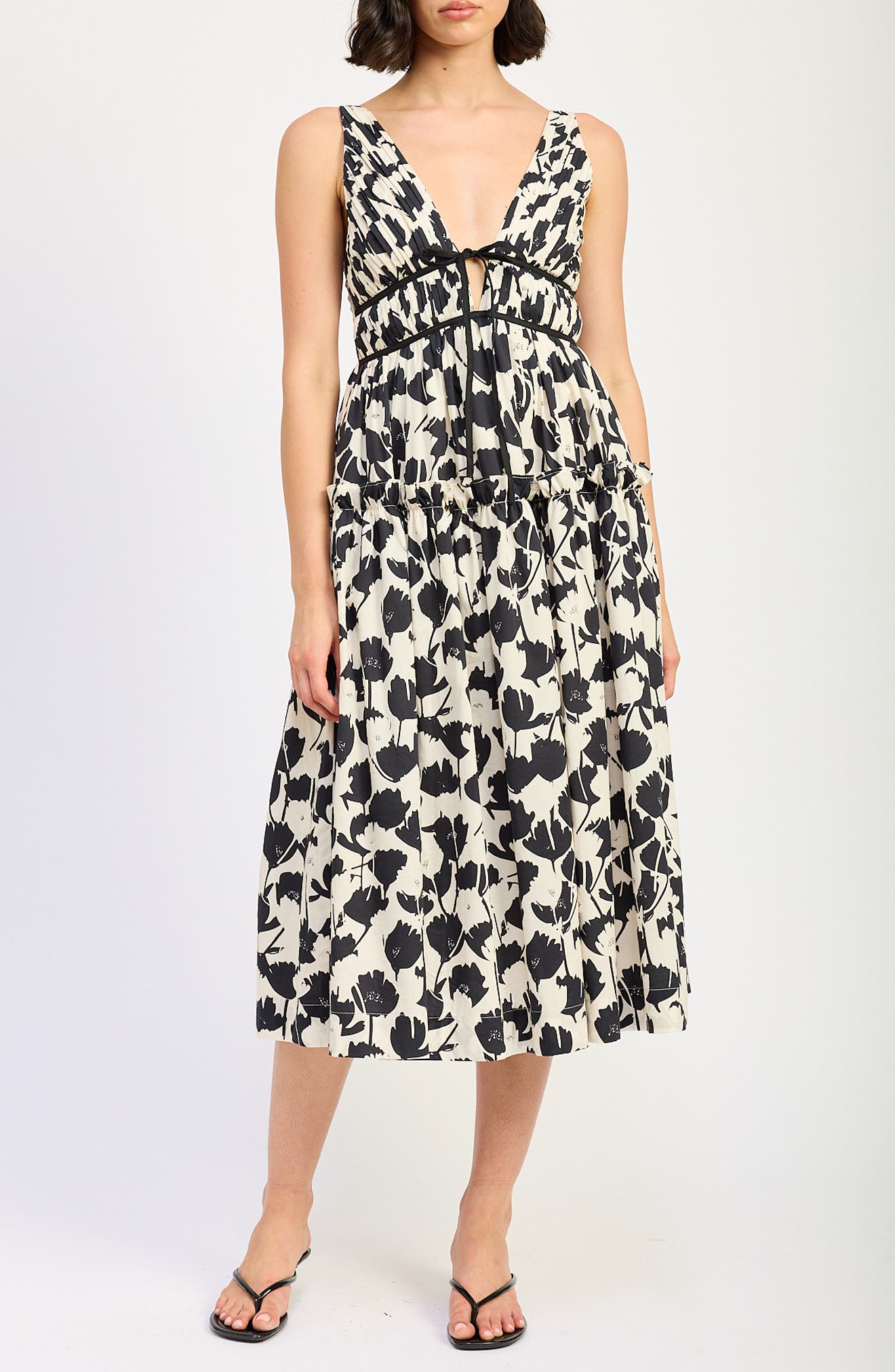 En Saison Laurel Floral Cotton Midi Dress