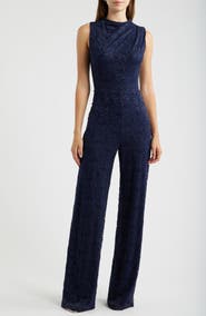 Black Halo Corrine Lace Wide Leg Jumpsuit