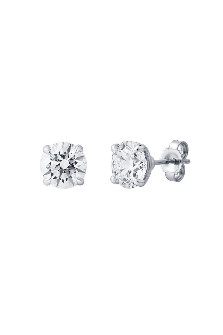 Nisara 3 Ct TW Lab Grown Round Diamond Studs 14K Gold Earrings, Main, color, 14K White Gold