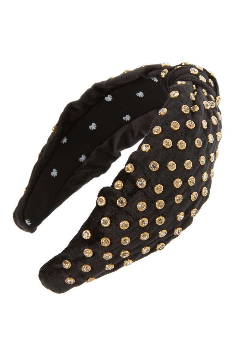 Crystal Embellished Headband, Main, color, JET