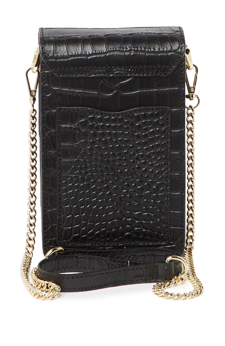 ANNA LUCHINI Croc Embossed Leather Crossbody Bag, Alternate, color, 