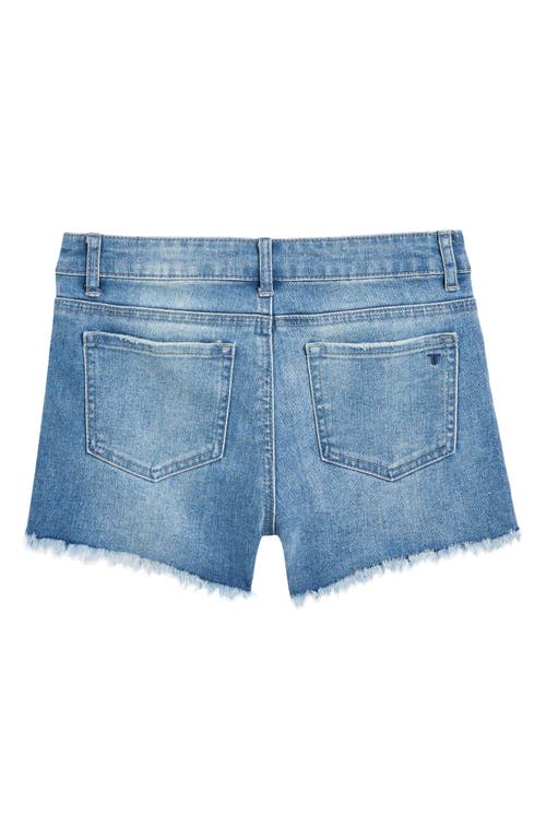 Tractr Kids' Brittany Distressed Frayed Hem Denim Shorts In Indigo