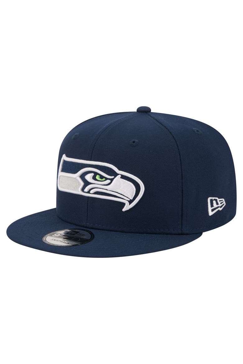 Men's New Era  Navy Seattle Seahawks 9FIFTY Snapback Hat, Main, color, Navy