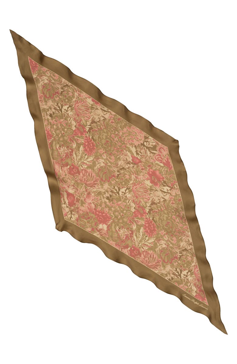 Lauren Ralph Lauren Floral Silk Large Diamond Scarf, Main, color,