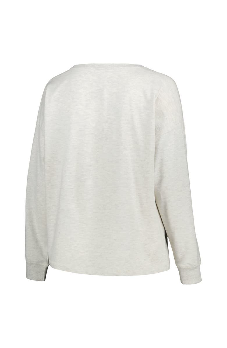 PROFILE Women's Profile Oatmeal Ohio State Buckeyes Plus Size Distressed Arch Over Logo Neutral Boxy Pullover Sweatshirt, Alternate, color, 