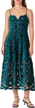 Endless Rose Velvet Lace Midi Dress
