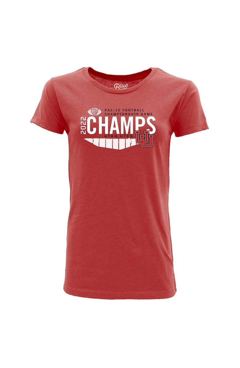 BLUE 84 Women's Blue 84 Red Utah Utes 2022 PAC-12 Football Conference Champions Locker Room T-Shirt, Alternate, color, 