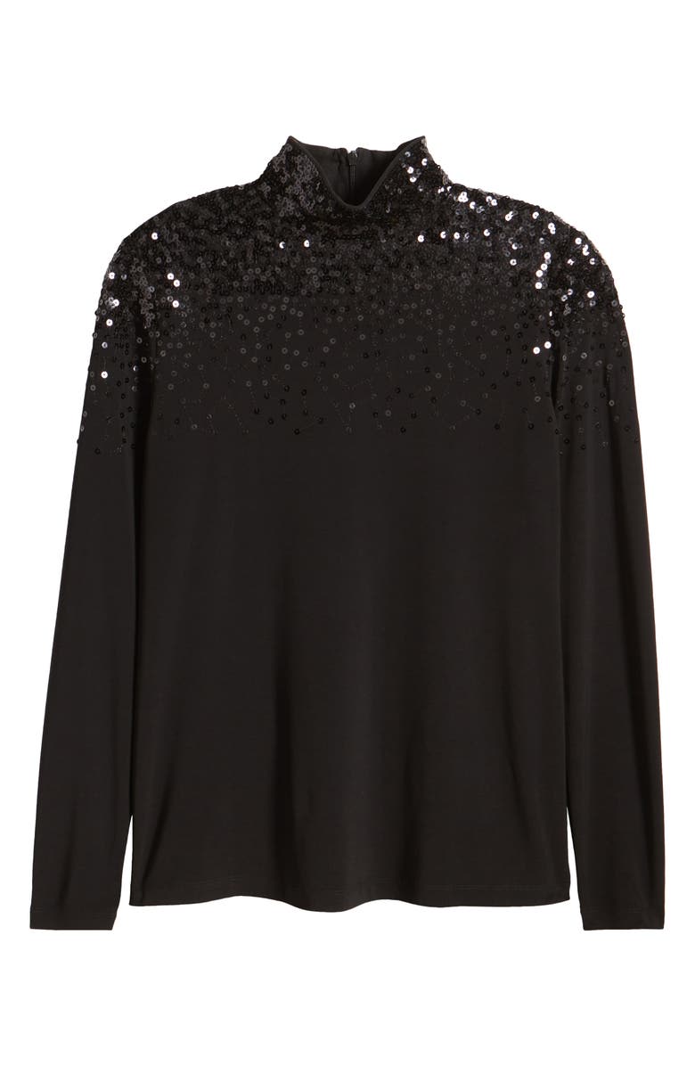 Anne Klein Cascading Sequin Turtleneck Top, Alternate, color,