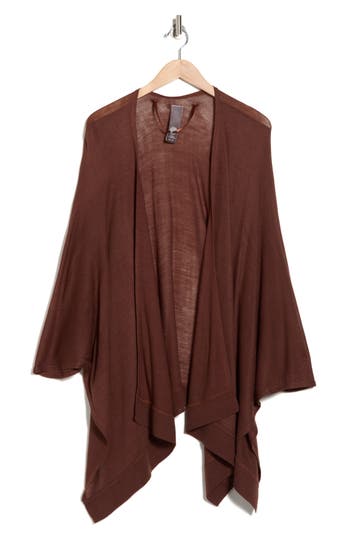 Vince Camuto Lightweight Open Knit Topper In Brown